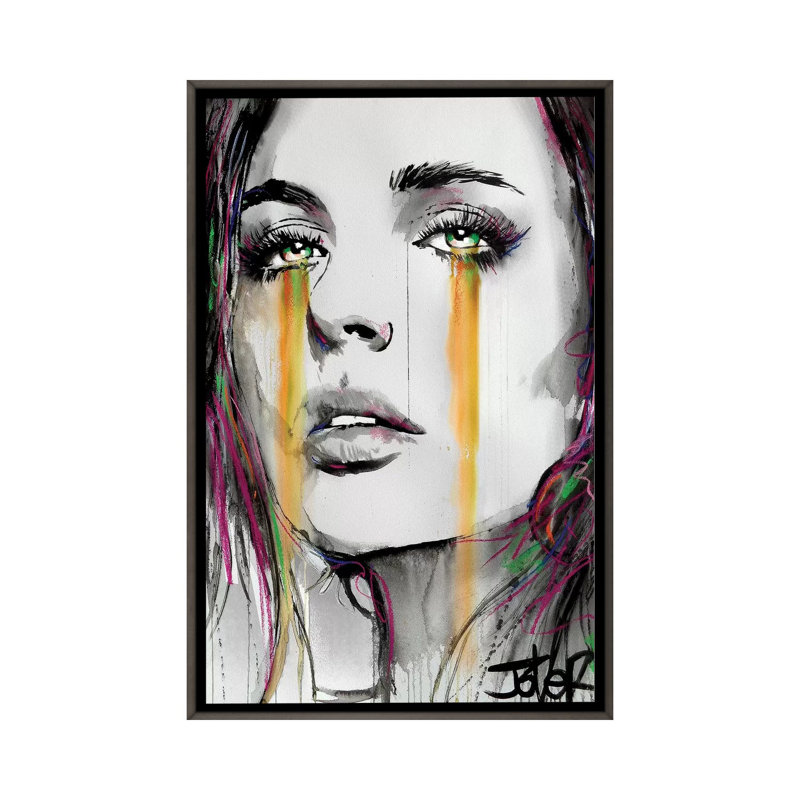 « Streams » par Loui», reproduction d’art, Toile avec cadre gris, Pas de tapis, H 26 po x l 18 po x 1,5 po