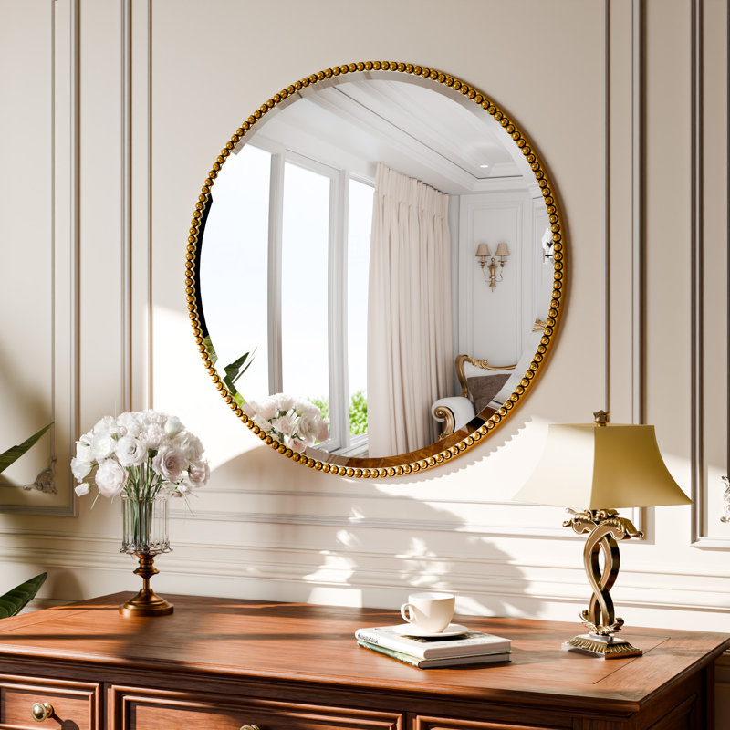 Miroir décoratif rond, Doré, 36 po x 36 po