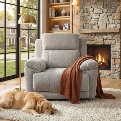 Callendale 43.3"W Upholstered Power Recliner Chair With USB & Type-C Charging