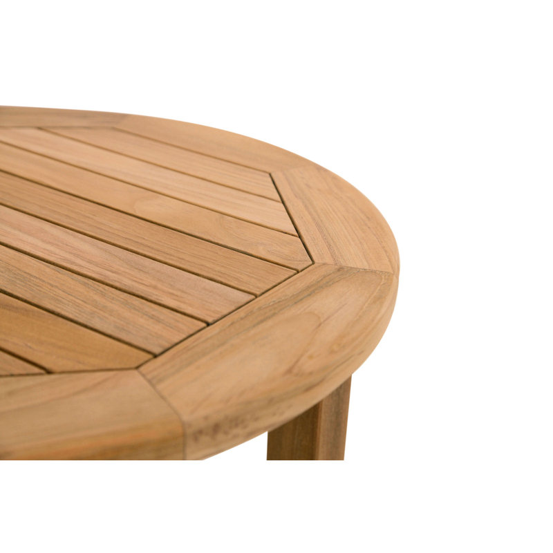 Table d'appoint ronde classique en teck 21 po