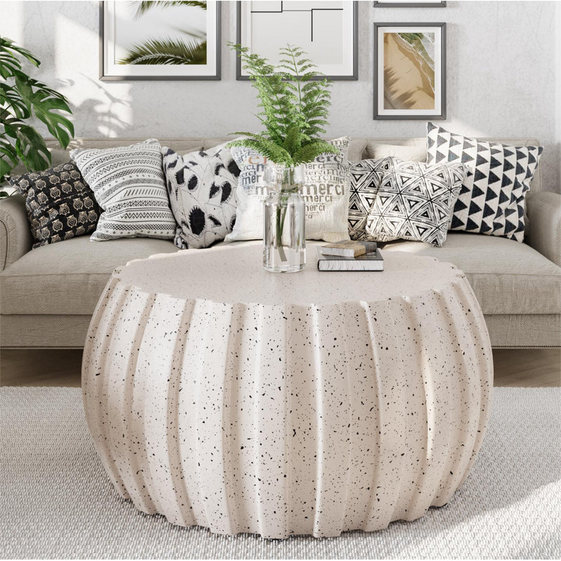 Table basse moderne imperméable 35,43 po, Blanc