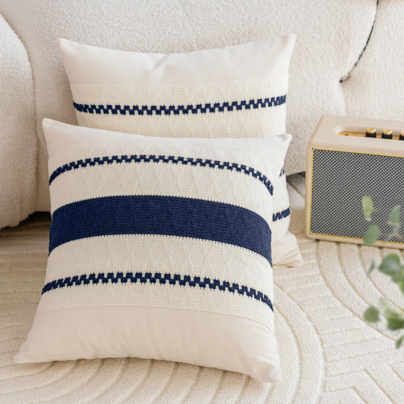 Housse de coussin Barossa, Carré 18 po, Marine