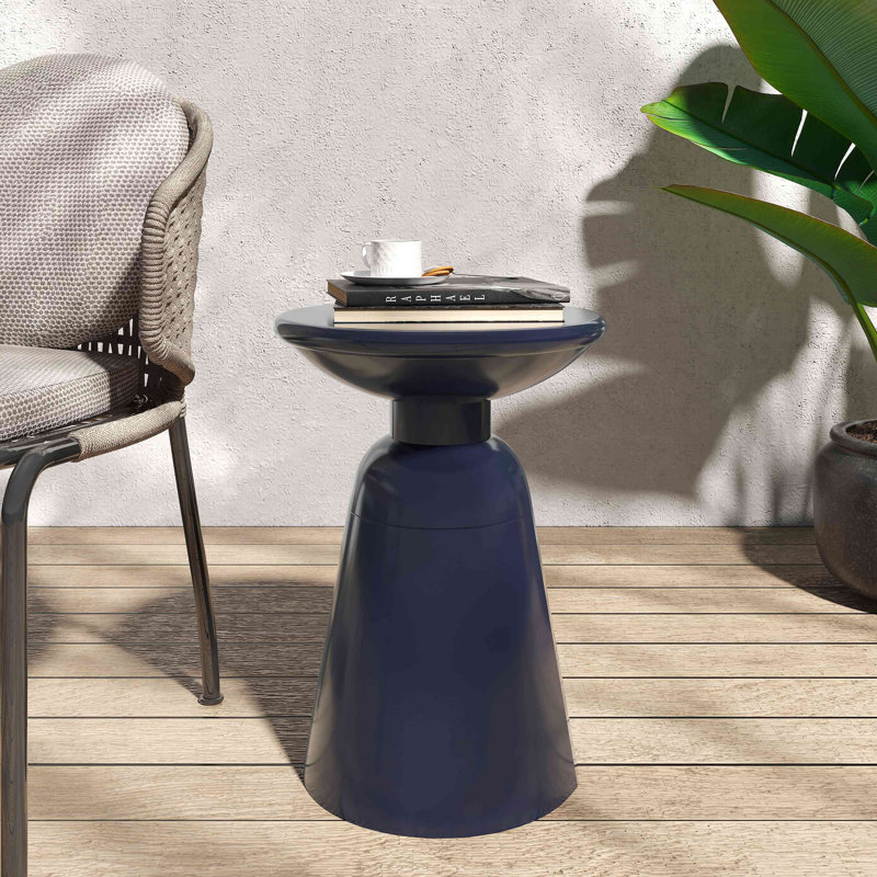 Table de bout d'extérieur en métal - Grand, Navy Blue
