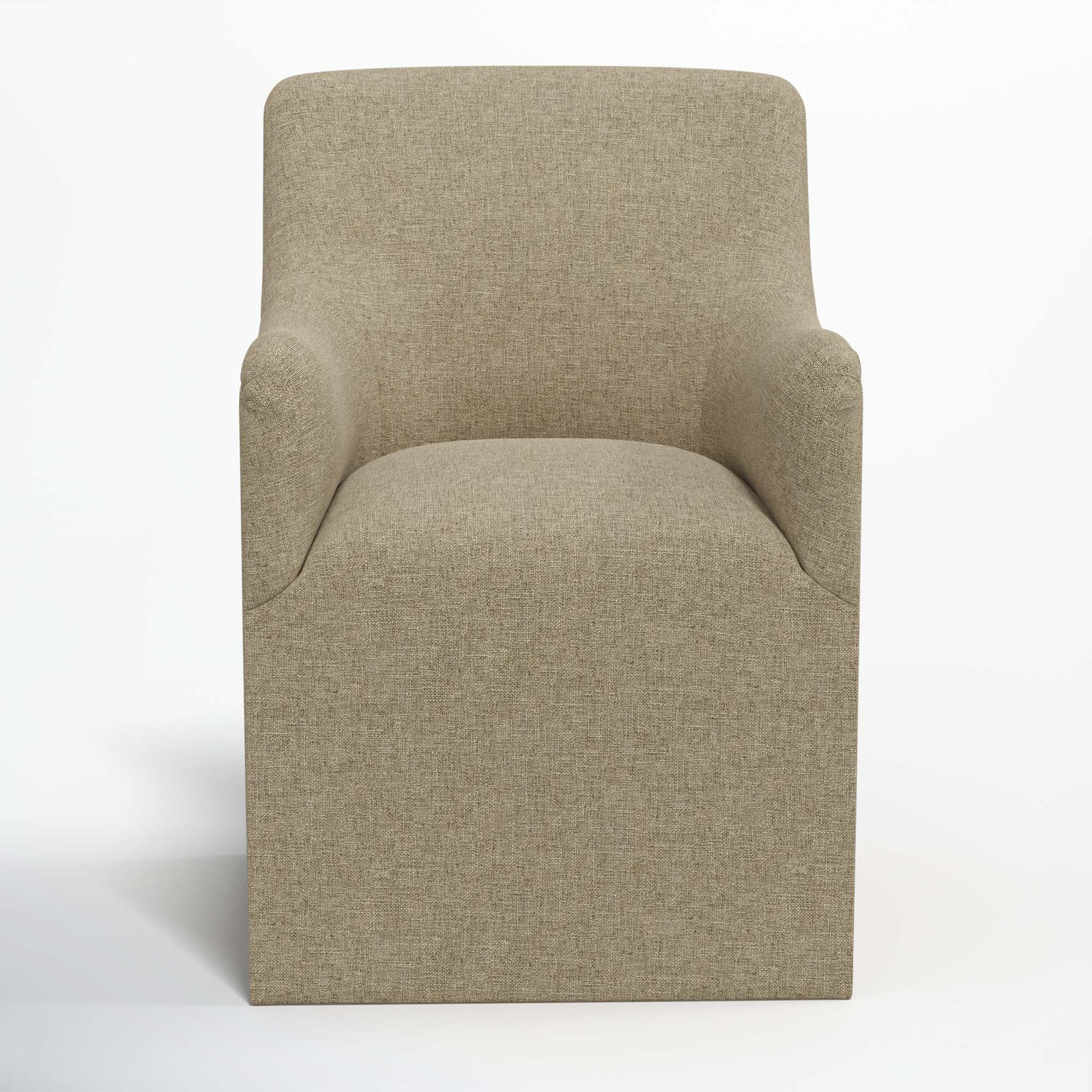Howth Upholstered Back Arm Chair, Zuma Natural Textured Linen