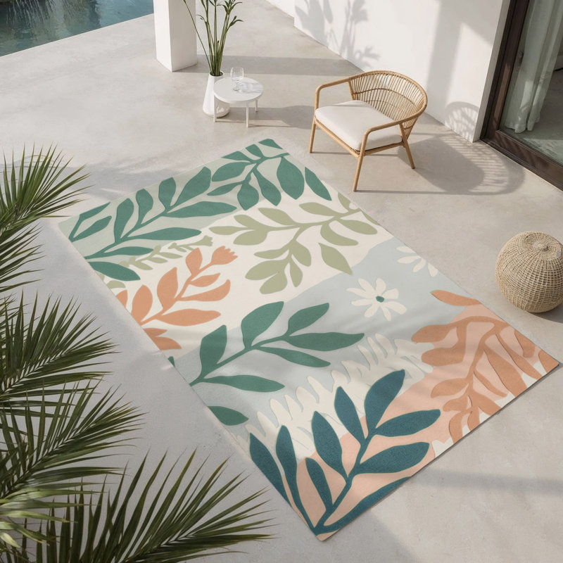 Tapis intérieur et extérieur Rustling Leaves, Rectangulaire 3 pi x 5 pi