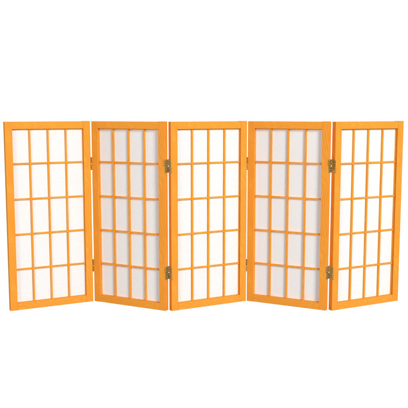 Paravent court Alex H 26,5 po, Miel, 5 panneaux