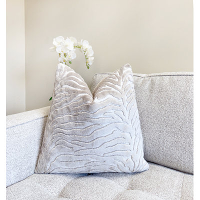 Housse de coussin en velours zébré