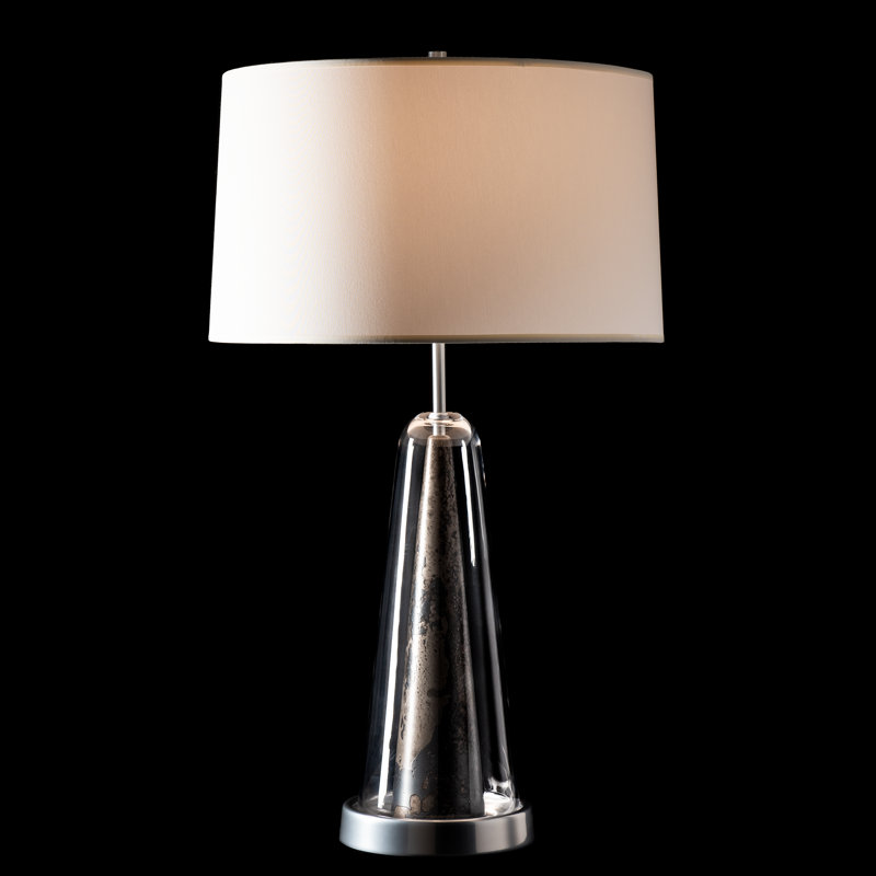 Spire Table Lamp, Sterling, Clear Steel