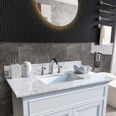 Bathroom Rectangle Undermount Ceramic Sink With 3 Faucet Hole For Bathrom