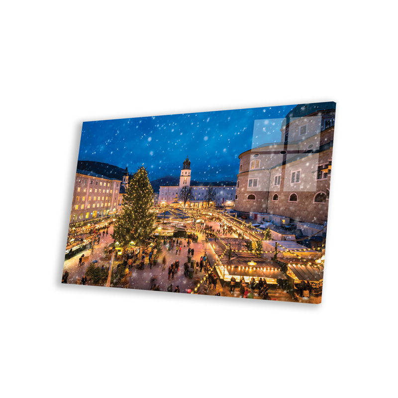 Marché de Noël à Salzburg, Autriche, impression sur verre acrylique