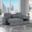 U0808 Dark Grey Reversible Sofa Bed