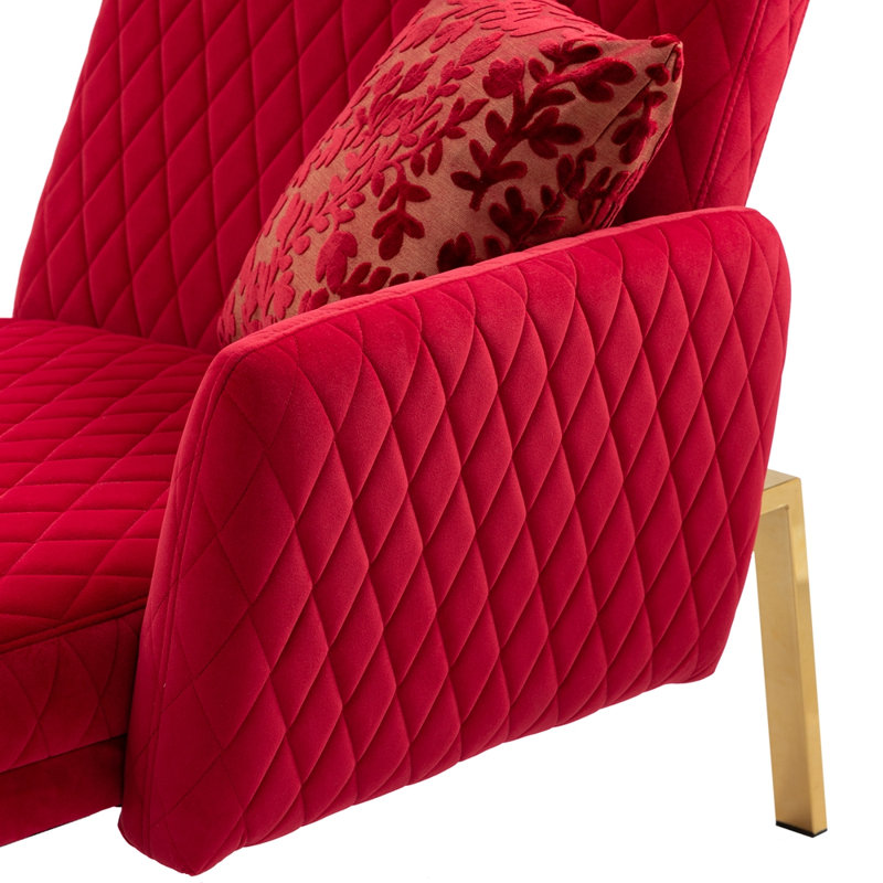 Chaise longue rembourrée Kix, 100% polyester rose rouge