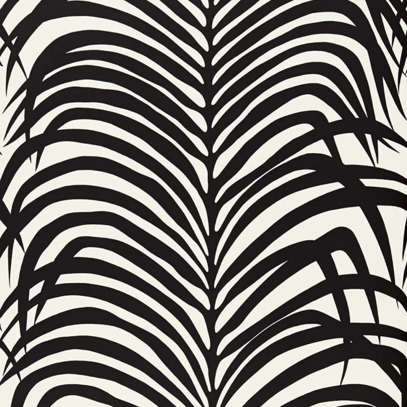 Papier peint Zebra Palm, Ébène