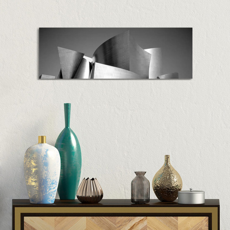 Low Angle View of a Building, Walt Disney Concert Hall, City of Los Angeles, California, USA 1 Piece Wrapped Canvas Panoramic Wall Art