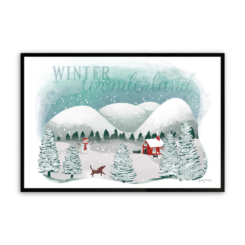 Rustic Winter Wonderland, reproduction encadrée, H 12 po x l 15 po x P 1,25 po, Cadre photo noir satiné