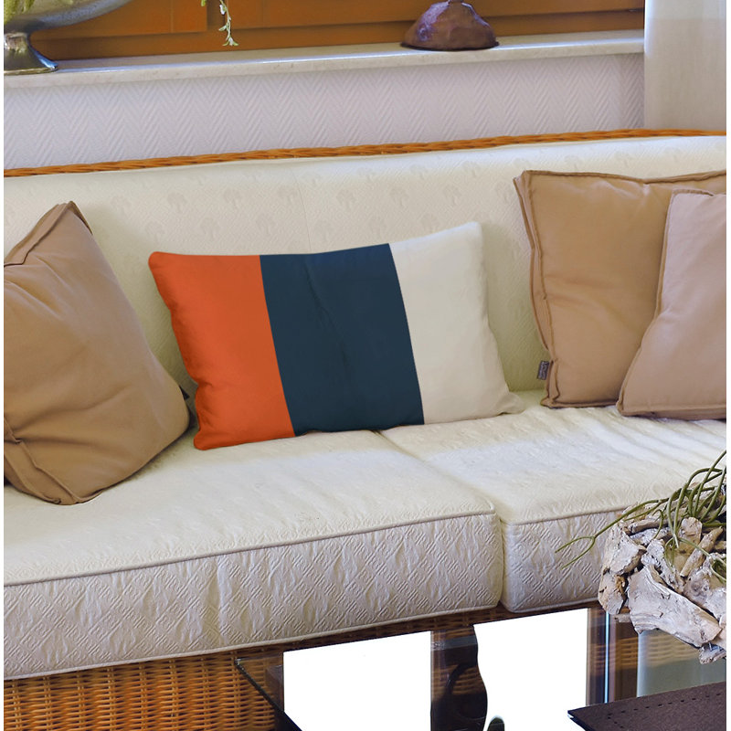 Housse de coussin lombaire Atlanta, Denver, Orange/bleu