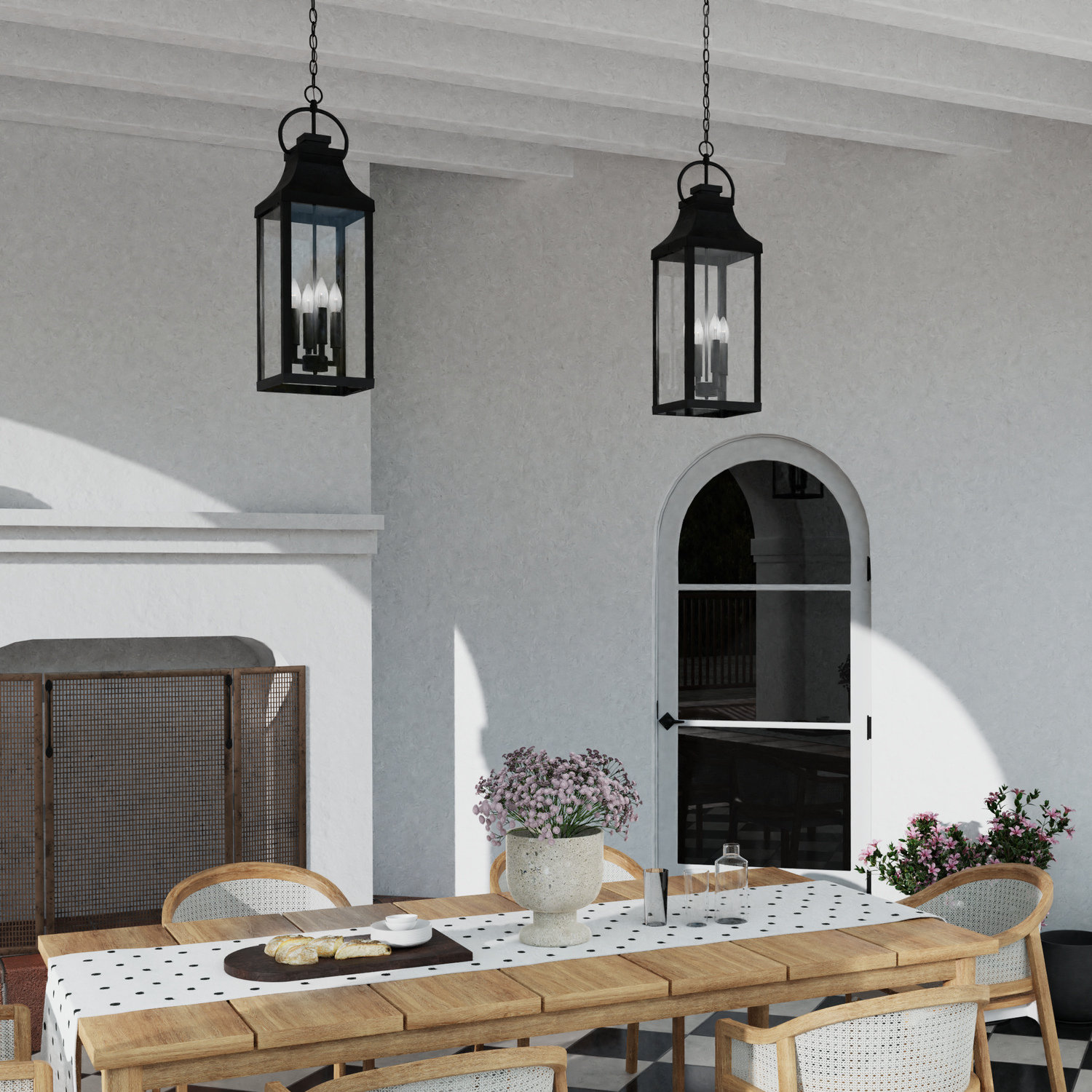 Caden Outdoor Hanging Lantern, Black