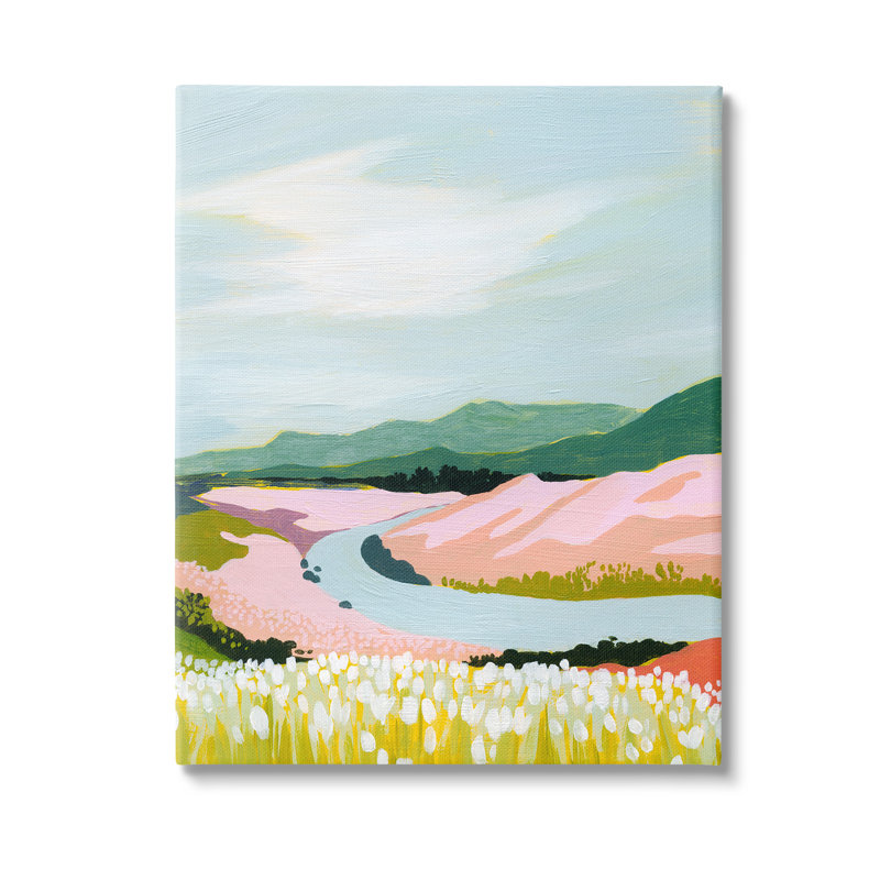 "Pastel Mountain Stream", art mural par Grace Popp, H 30 po x l 40 po