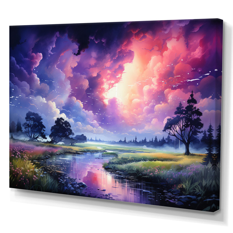 «Storm Dancing Rainbows I» sur toile, Toile tendue, H 34 po x l 44 po x P 1,5 po