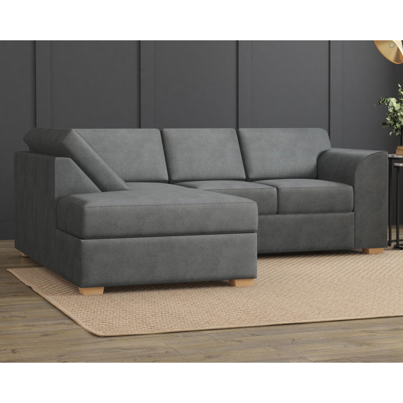 Modo L Shaped Sofa With Corner, Fixed Back, Left Hand Facing, Steel Polyester