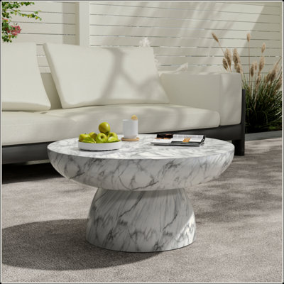 Table basse en faux marbre MGO pour une utilisation intérieure et extérieure