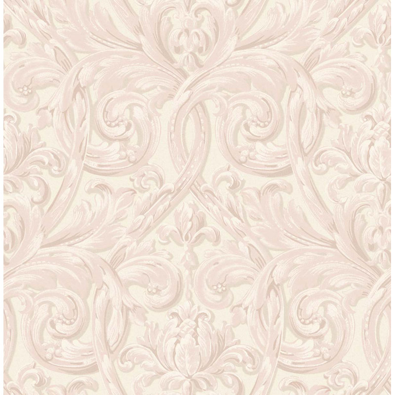 Rouleau de papier peint L 33 pi x l 20,5 po, Ivoire / rosé