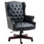 Fauteuil de bureau de direction Executive - Design ergonomique - Siège et dossier rembourrés épais - Fauteuil de bureau en similicuir avec roulettes à roulement en douceur, paquet de 1, noir