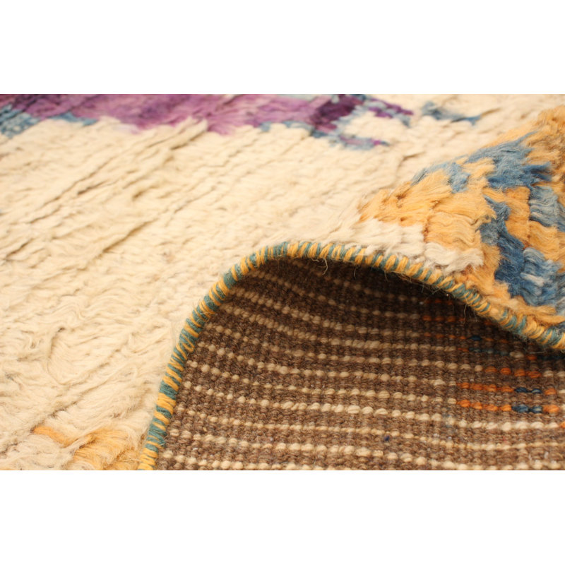 Tapis décoratif en laine de conception unique 8 pi 5 po x 11 pi 9 po noué à la main New Age