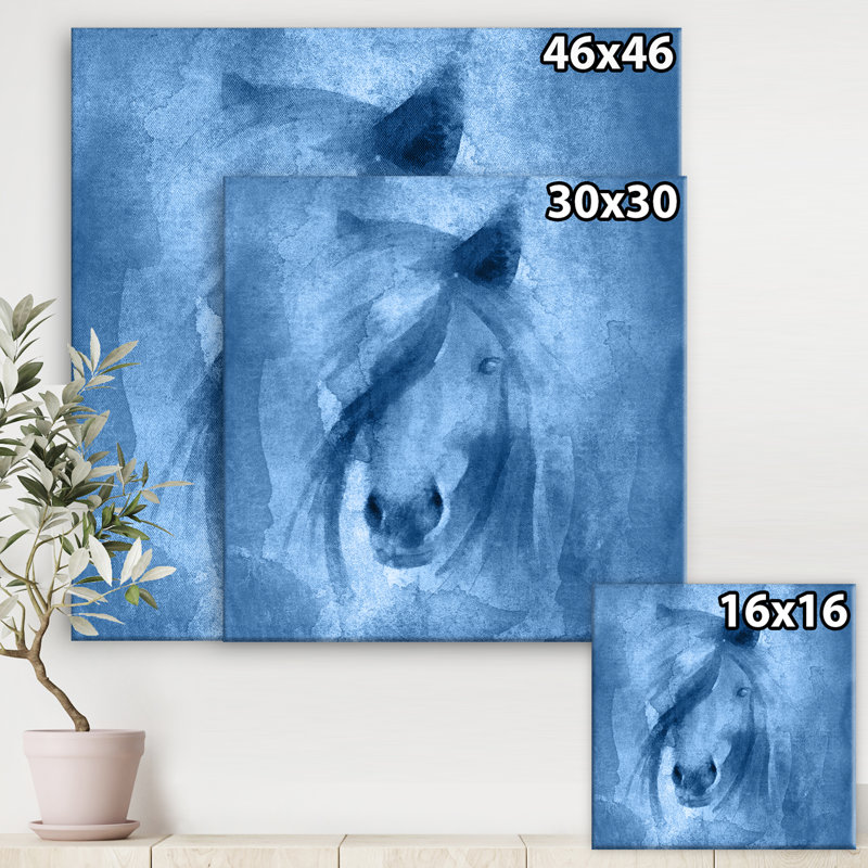 Cheval de ferme XI-reproduction d’art sur toile, H 46 po x l 46 po x P 1,5 po, Toile tendue