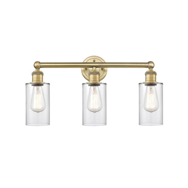 Caldello 3 - Light Dimmable Vanity Light, Clear, Brushed Brass