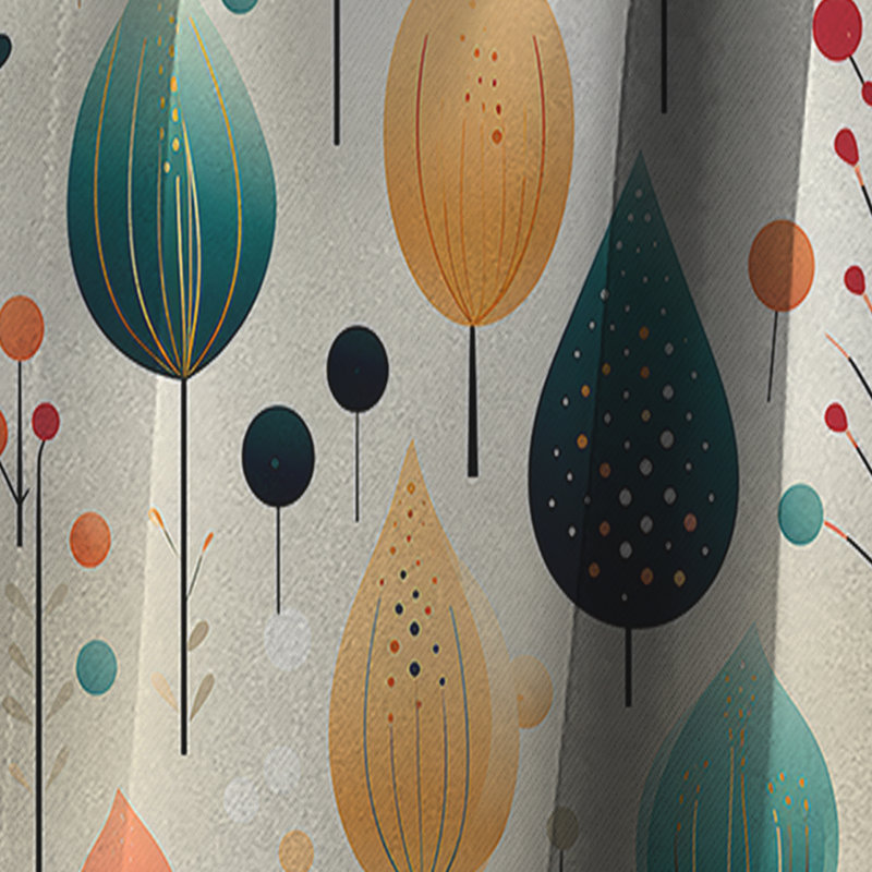 Motif de forêt pastel couleurs I - Rideau floral - Rideau occultant floral - 1 panneau, L 52 po x L 63 po