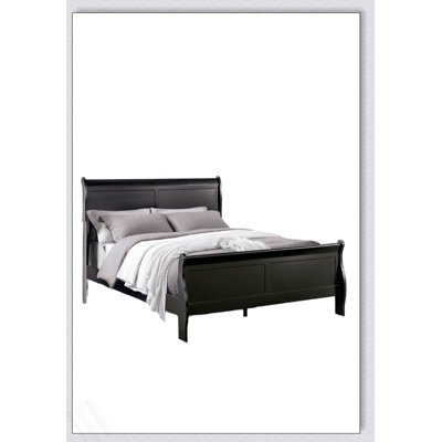 Pieds de lit en bois gris de style traîneau 1pc Louis Phillipe