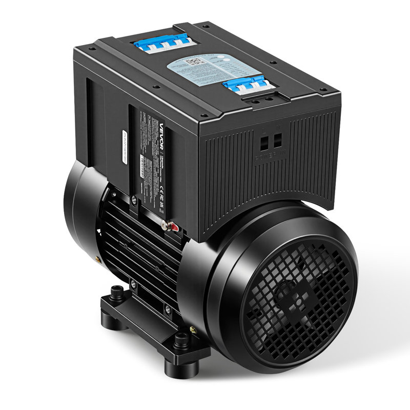 Convertisseur rotatif monophasé à triphasé, convertisseur de phase rotatif d'entrée / sortie 5HP 14A 208-240V - extensible à une puissance plus élevée pour les équipements lourds
