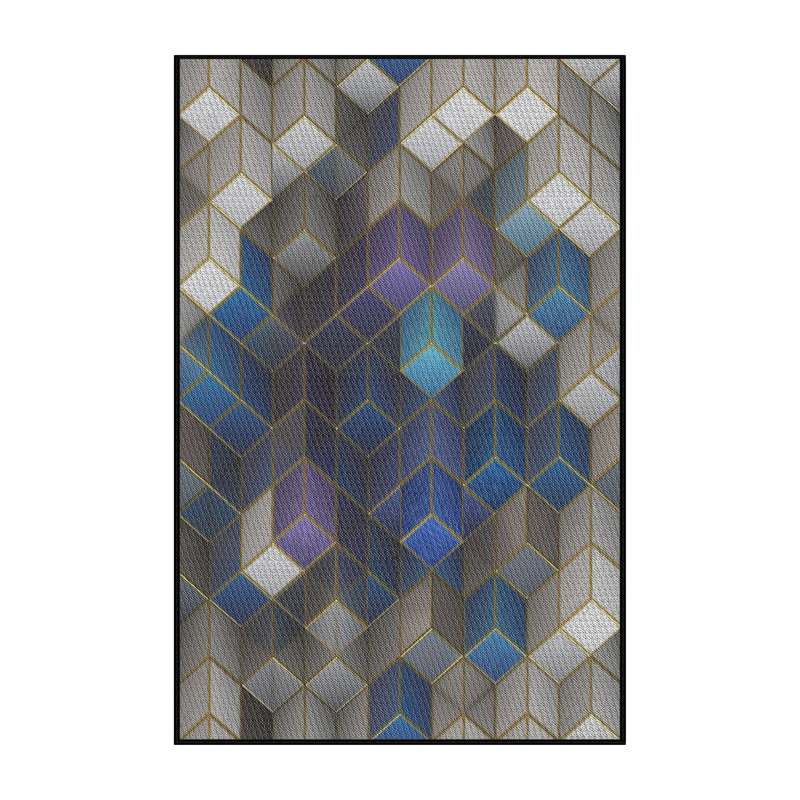 Tapis bleu/violet/gris, Rectangle 3 pi x 5 pi