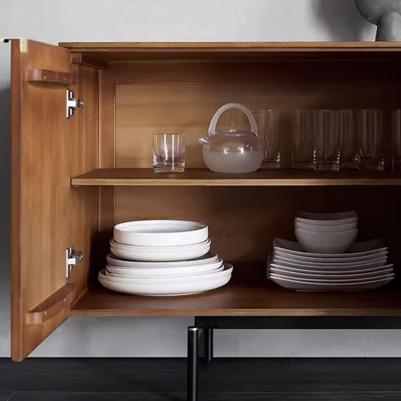 Armoire d'entrée scandinave en bois massif rétro, H 29,1 po x l 47,2 po x P 16,5 po