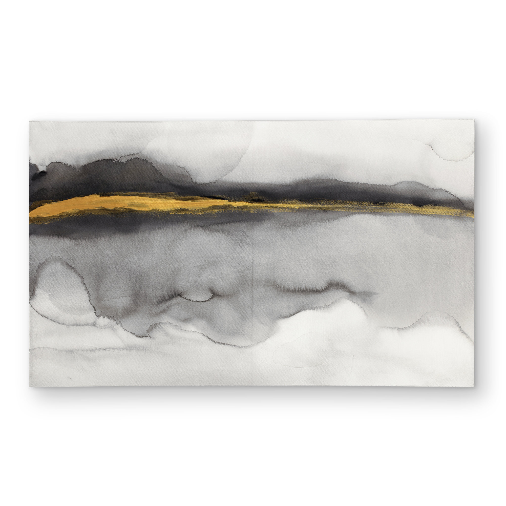 East Urban Home Gold Stripe Abstract Rug | Bedroom and Outdoor Home ...