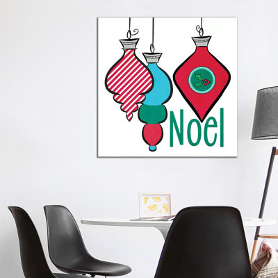 Joyful Christmas Ornaments Iii 1 Piece Wrapped Canvas Wall Art