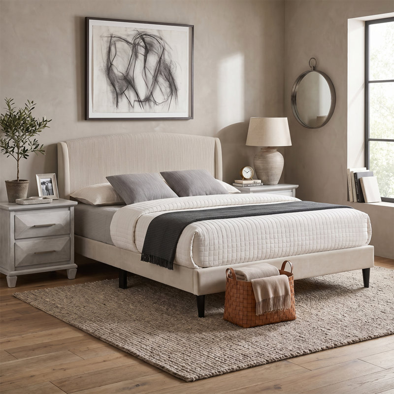 Clarence Contemporary 3 Pieces Bedroom Set, Full, 3 Pcs: Bed, 2 Nightstands