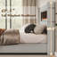 Lit moderne H 60,4 po avec tête de lit et foyer en velours côtelé-782228951-793853046