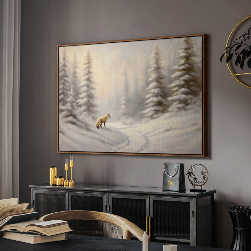 Paysage rétro CLCLV, H 17 po x l 25 po x P 2 po, Toile encadrée noyer flottant