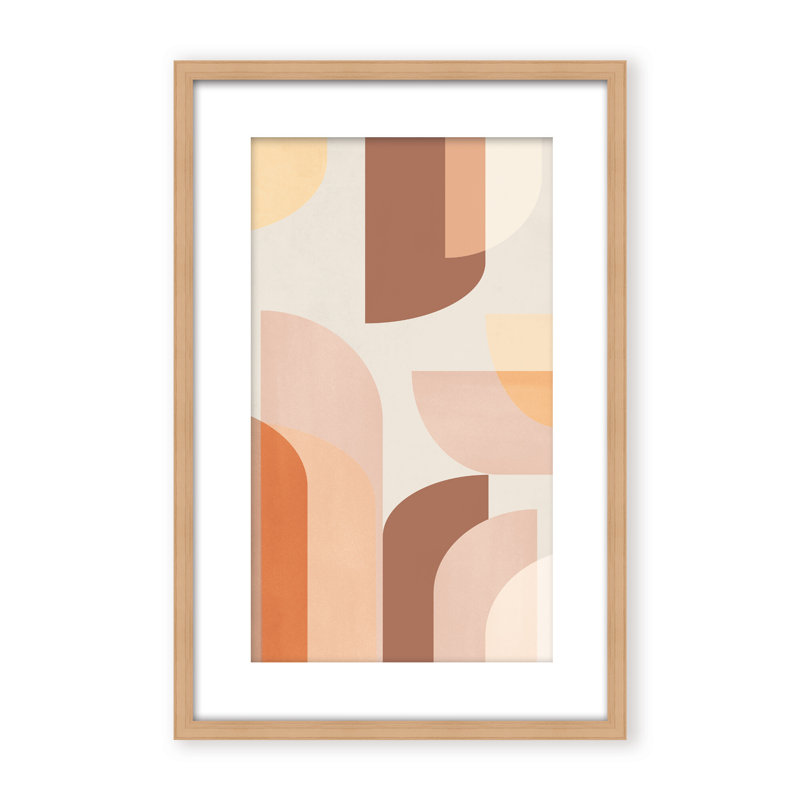 Abstract Retro Geometric by  - Picture Frame Graphic Art on Paper, 24" H x 16" W x 2.375" D, Framed Canvas, Gold