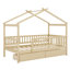 Lit en bois avec deux tiroirs-1046580295