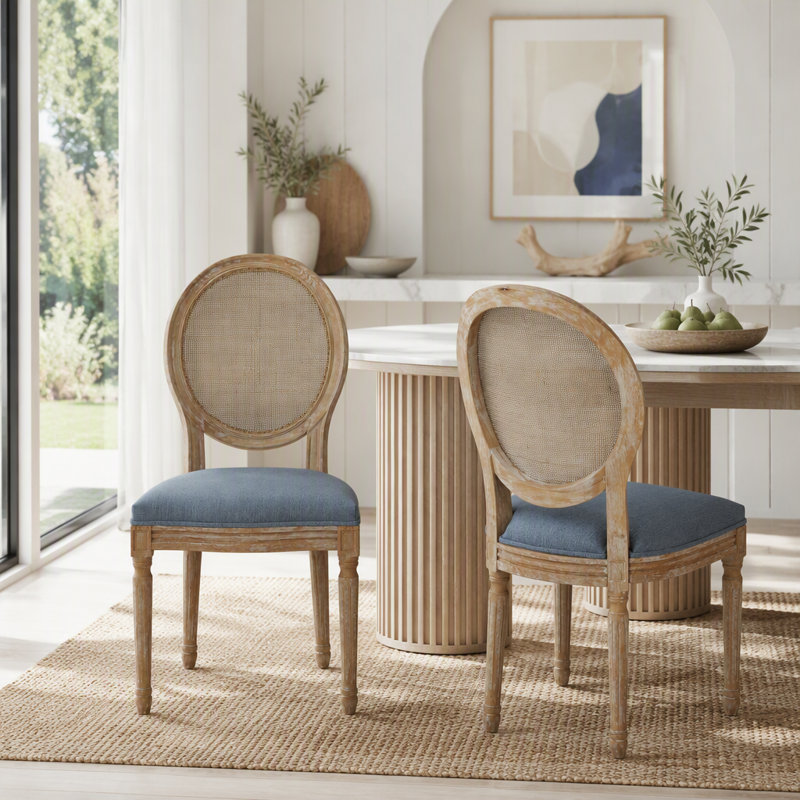 Chaise de salle à manger, Bleu clair, Bleu clair