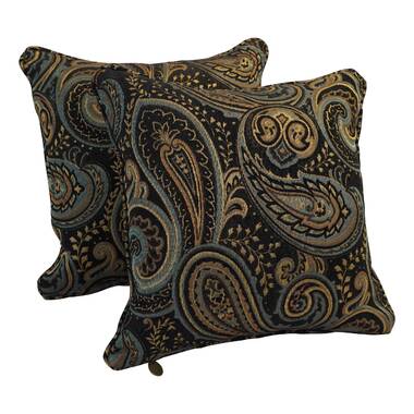 Set 4 Paisley Throw Pillows 18x18 Gray With a Hint of Green 