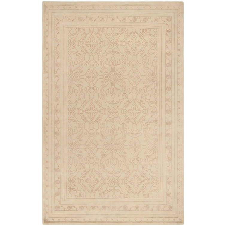 Nepalese Hand-Knotted Cream/Pink Area Rug
