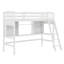 Lit mezzanine avec tablettes de rangement, bureau et échelle-1235730287