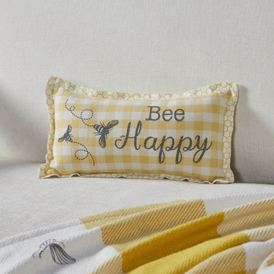 Coussin Buzzy Bees Bee Happy 7 x 13