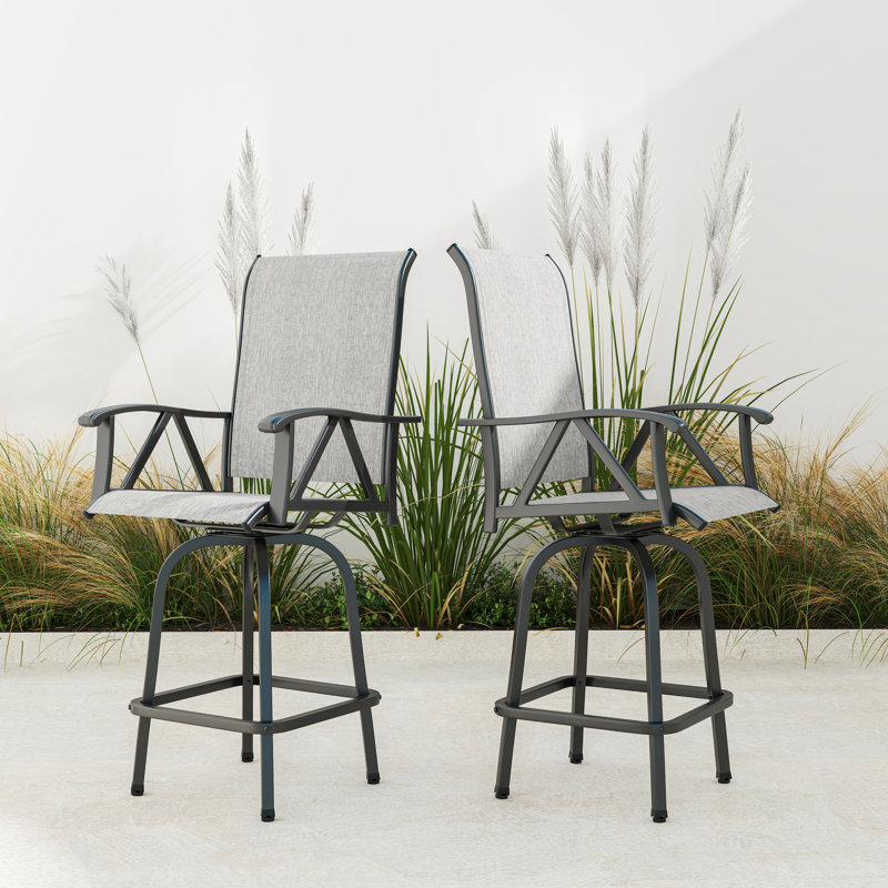 Tabourets de comptoir pivotants en polyester 23,6 po Arkayla, Gris