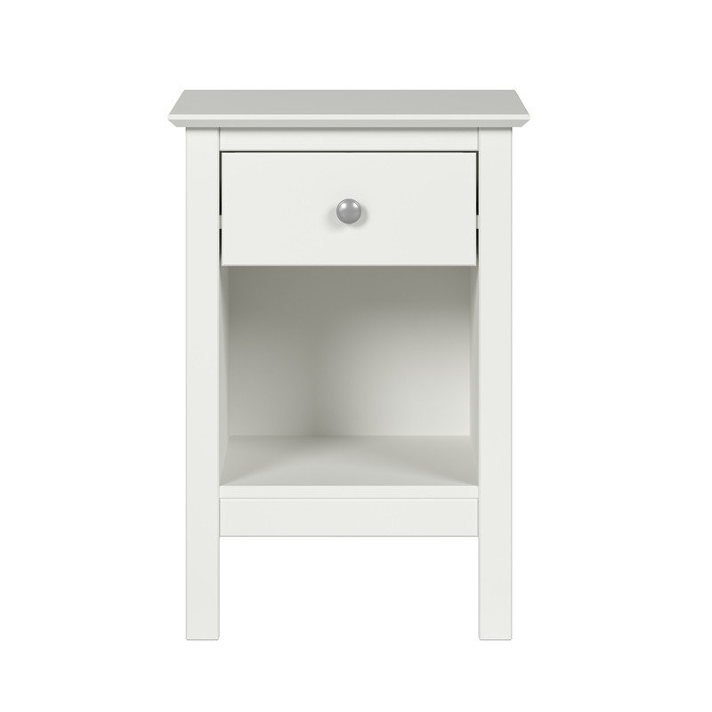  One Drawer End Table/Nightstand - White, White