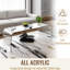 Table d'appoint en acrylique transparent avec chute d'eau - Utile 15,79 po Option grand espace